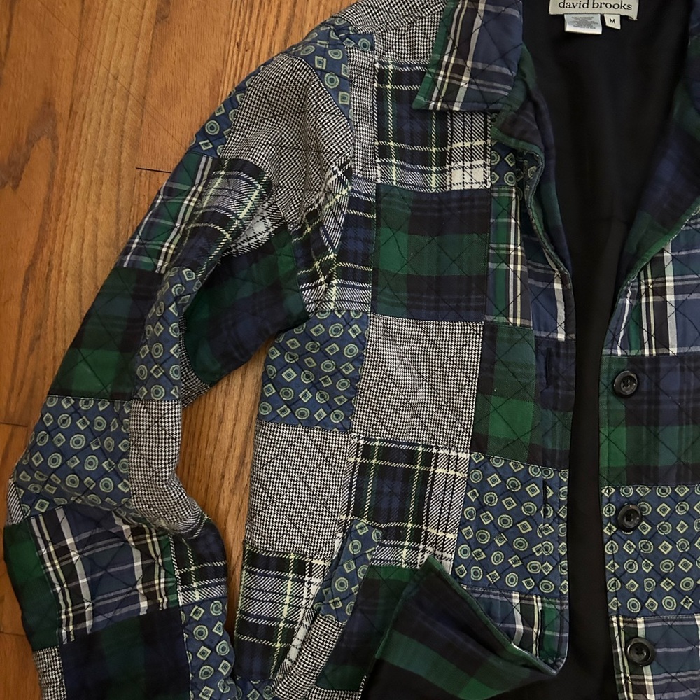 David Brooks Women’s Plaid Patchwork Jacket - Gre… - image 2